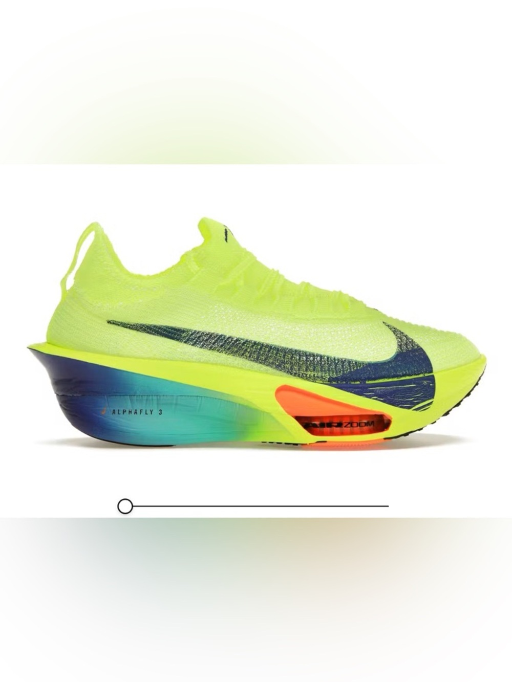 NIKE ZoomX Alphafly Next Neon Yellow/Blue Running Shoe 10.5 - Picture 2 of 7